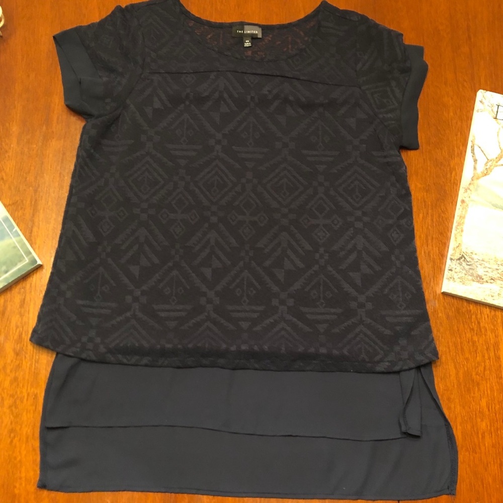 The Limited Mixed Media Hi Lo Top NWOT